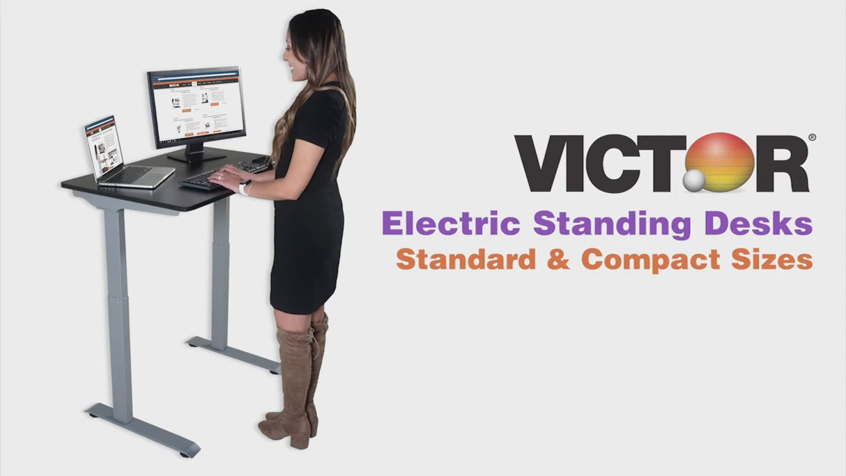 VICTOR® High Rise™ Height Adjustable Compact Electric Standing Desk, 36"