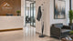 Alba Festival Stylish Coat Stand with Wooden Pegs – Chrome Floor Coat Rack with Umbrella Holder