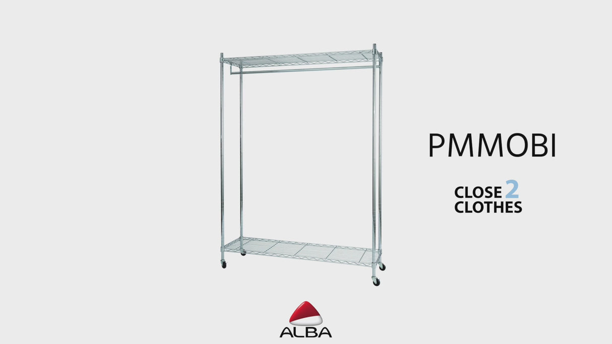 Alba Mobi Mobile Garment Rack with Shelves
