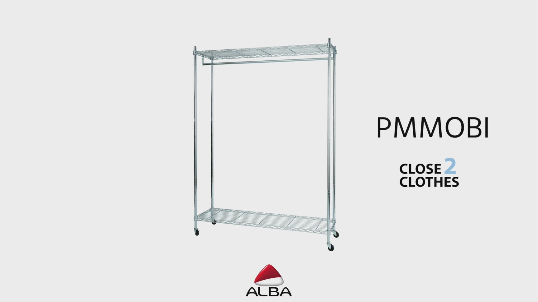 Alba Mobi Mobile Garment Rack with Shelves