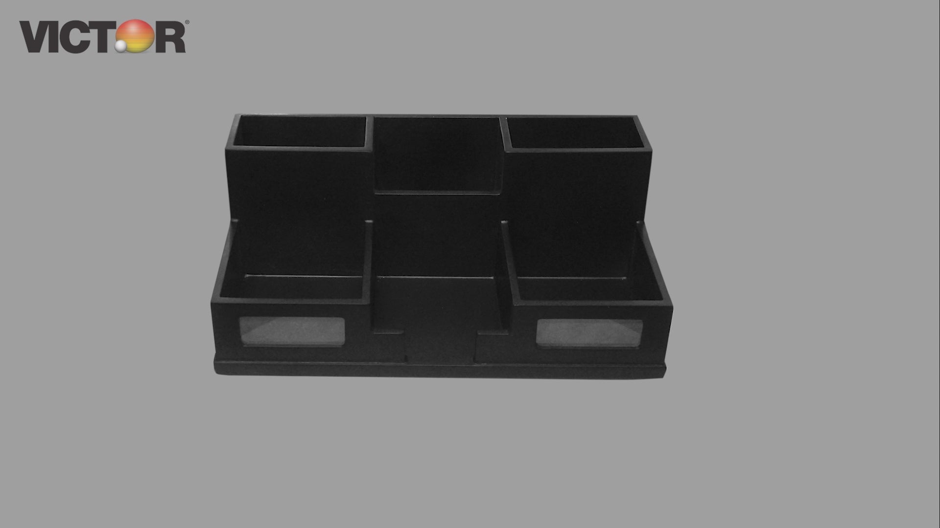 Desk Organizer with Removable Smartphone Holder – Wooden Desktop