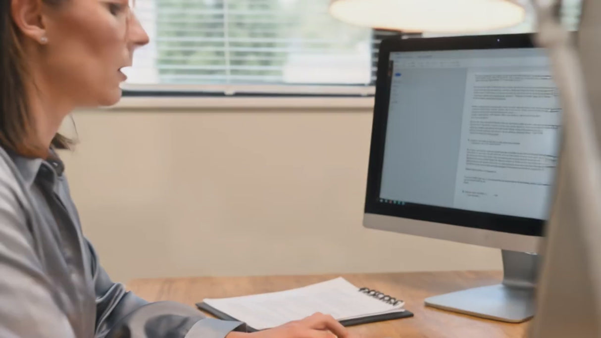 Alba White LED Desk Lamp – Adjustable Office Task Light with Articulated Arm
