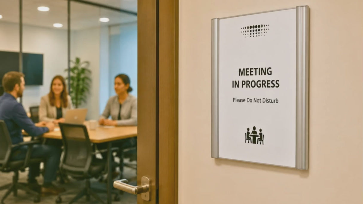 Alba Silver Wall and Door Mount Sign Holder Display