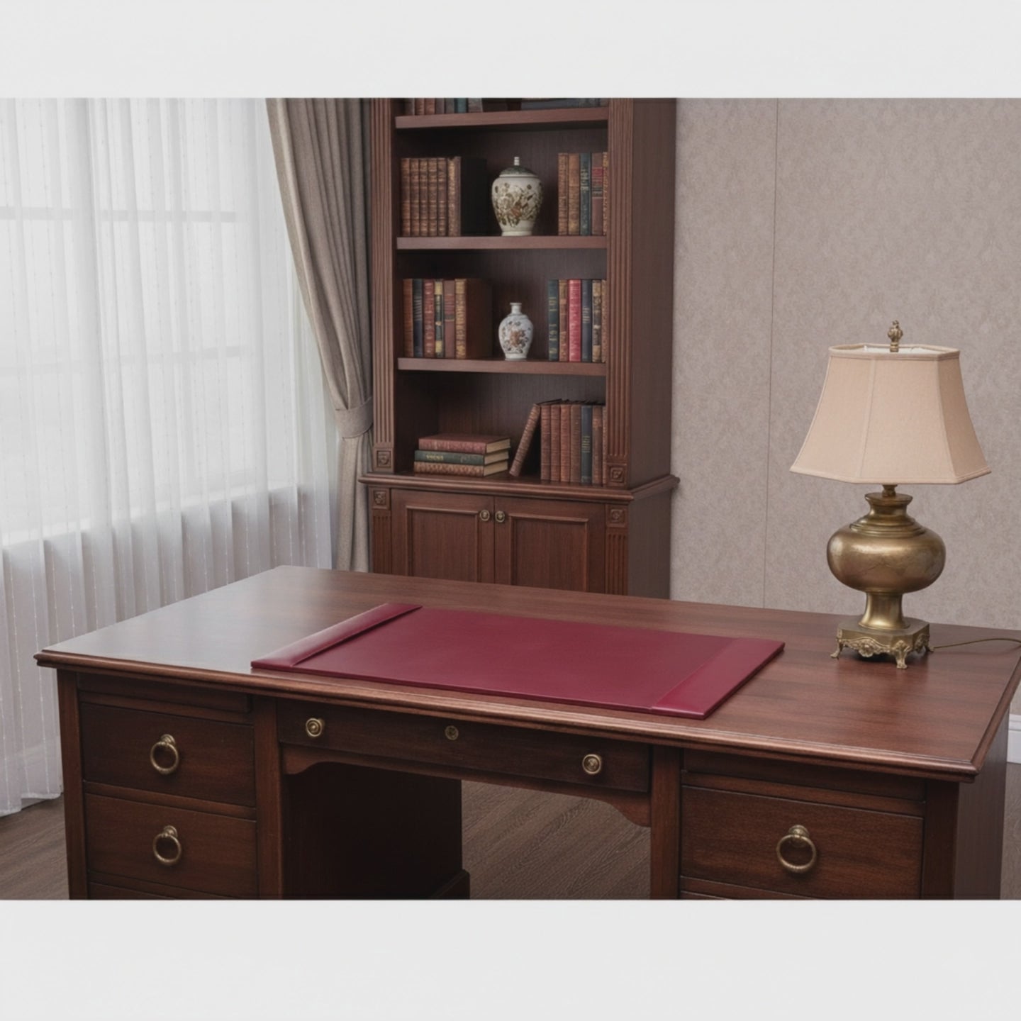 Dacasso Burgundy Bonded Leather 30x18 Desk Pad – Victor® Technology
