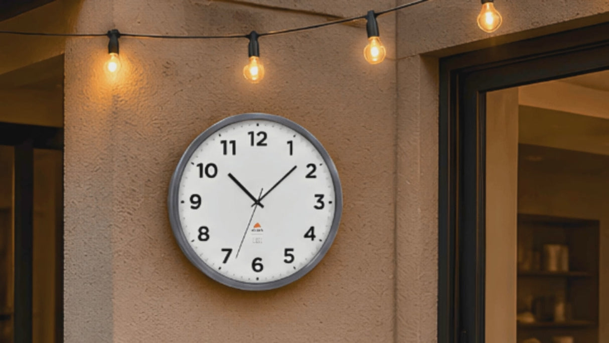 Alba Extra Inoxydable Indoor/Outdoor Clock Silver Grey