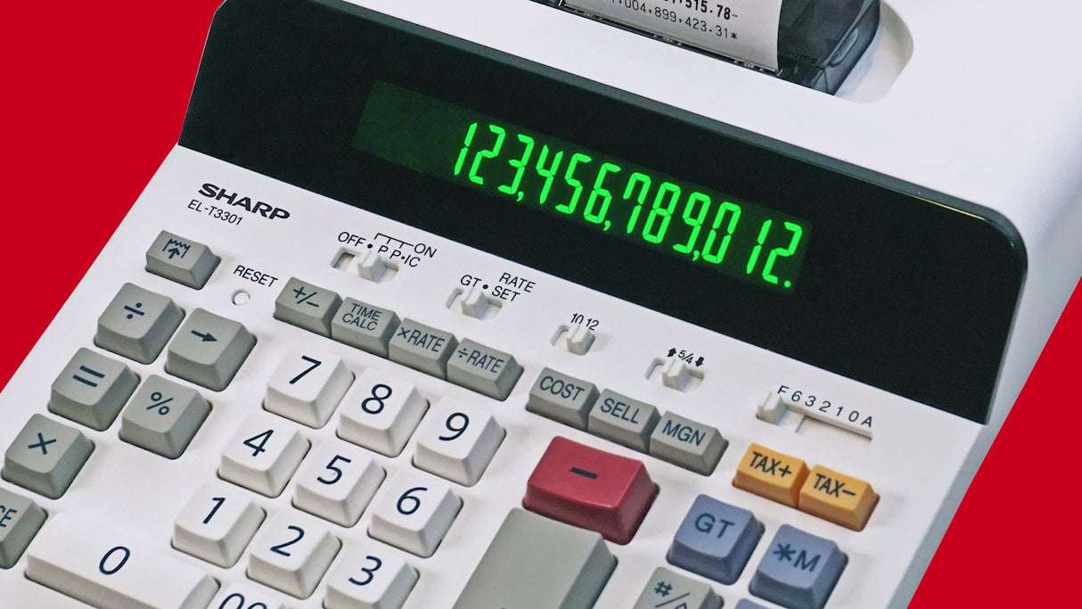 Sharp 12-Digit Thermal Printing Calculator with Large Print Mode and Fast 8.0 LPS Printer