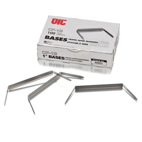 Officemate® 1-inch prong paper fastener bases with packaging