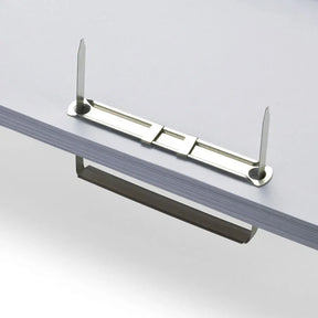 Officemate 2-inch prong fasteners securing a stack of white paper