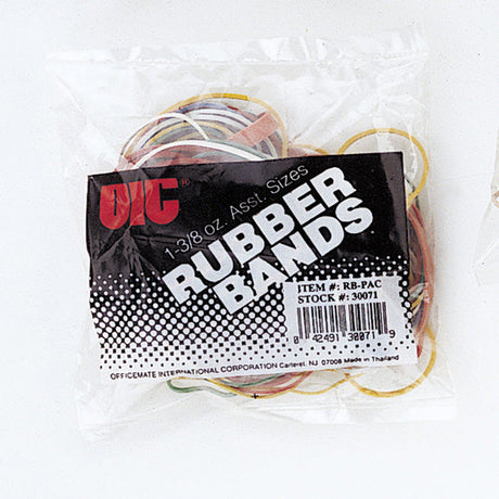 Rubber Bands, Assorted Sizes, 1 3/8-inch, Assorted Colors