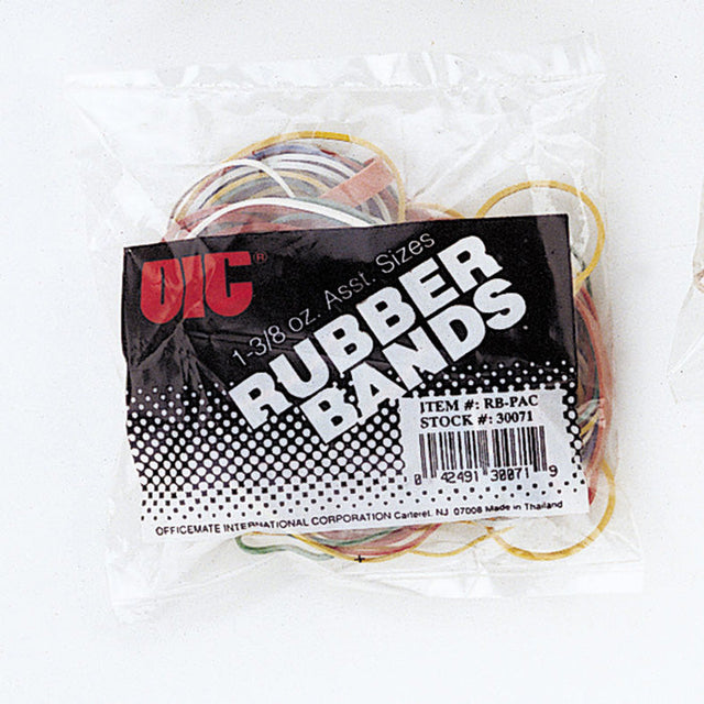 Rubber Bands, Assorted Sizes, 1 3/8-inch, Assorted Colors