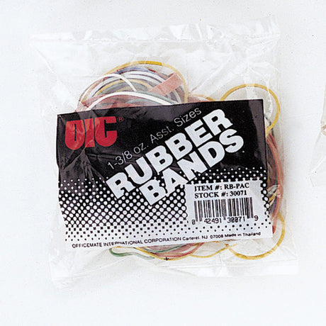 Rubber Bands, Assorted Sizes, 1 3/8-inch, Assorted Colors