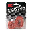 Officemate® 7 1/2-inch jumbo red rubber bands in retail packaging