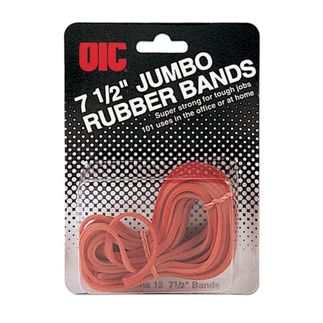 Rubber Bands, Jumbo, 7 1/2-inch Red