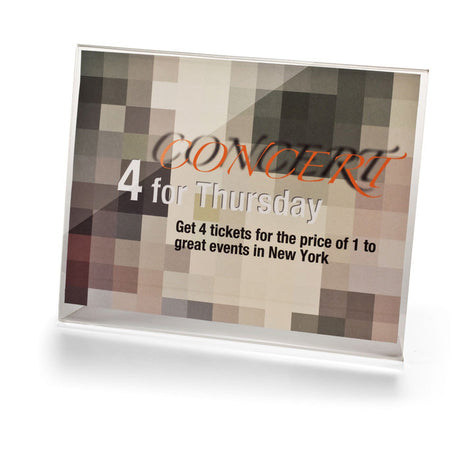 Slanted Horizontal Sign Holder 11-inch x 8 1/2-inch, Clear