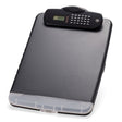 Slim Black Clipboard Storage Box with Calculator
