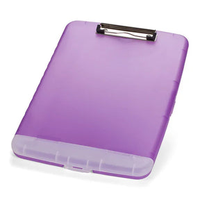 Officemate® Slim Purple Clipboard Storage Box with silver metal clip