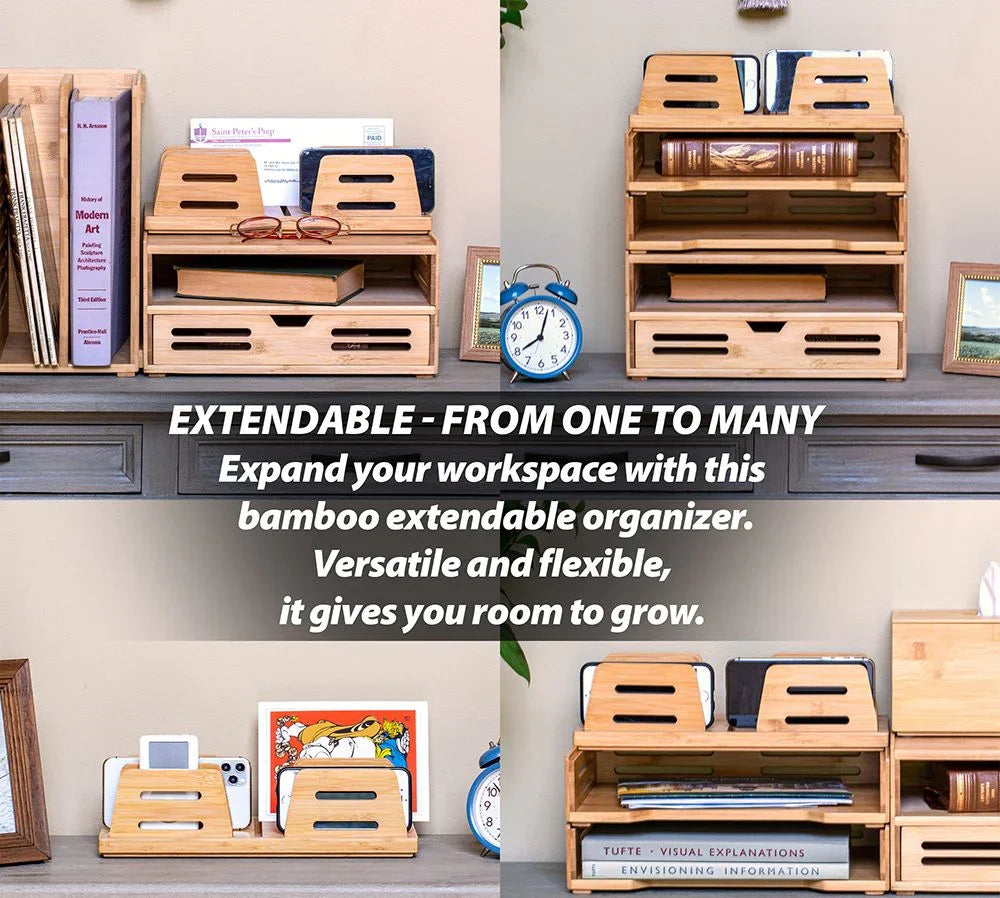Stackable Bamboo Letter Tray, Side Load, 2 Pack – Victor® Technology