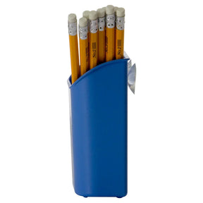 Blue Officemate® suction cup organizer holding several yellow No. 2 pencils