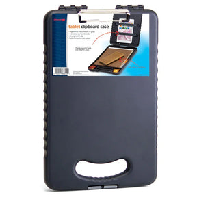 Officemate® Tablet Clipboard Case in navy blue with storage and integrated handle.