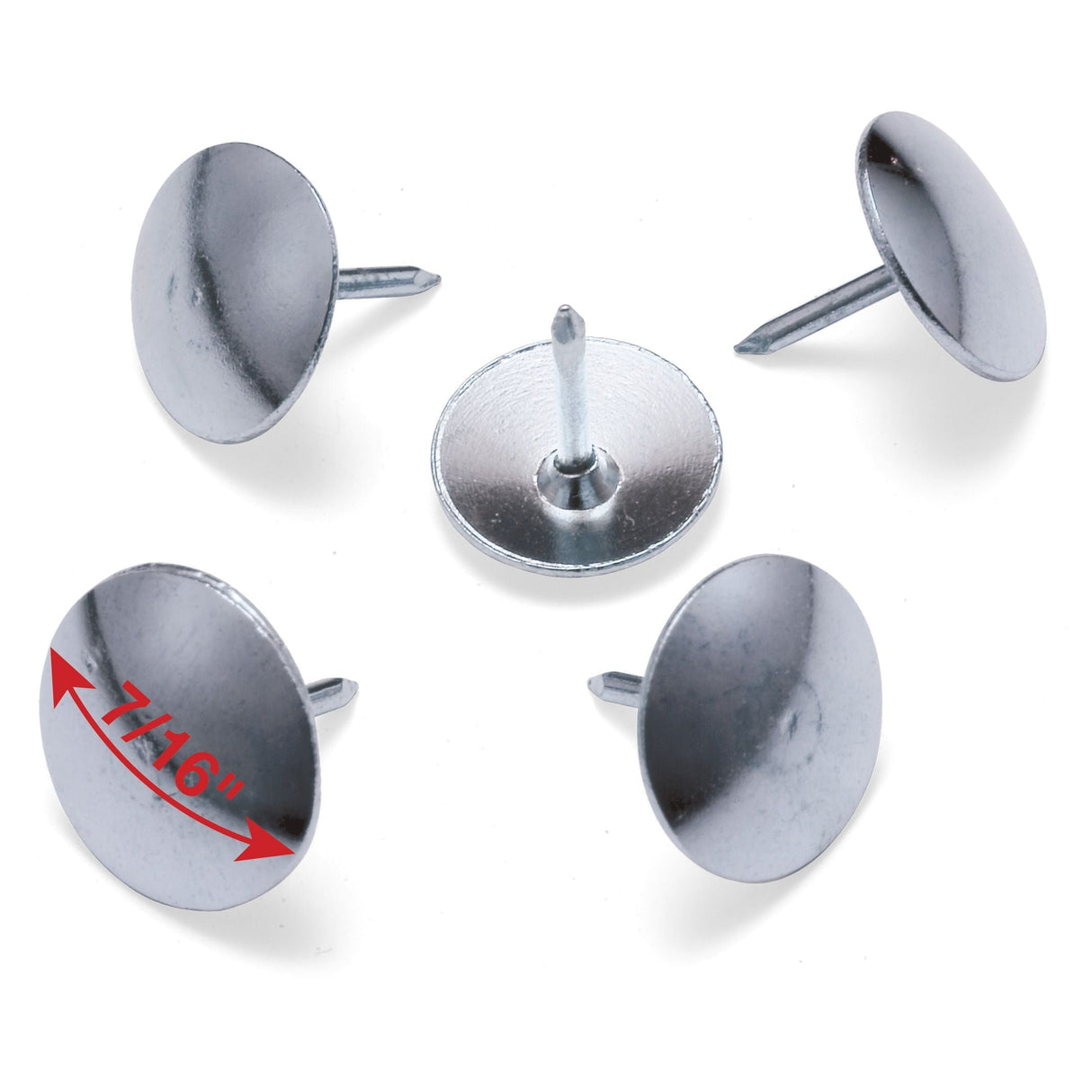 Thumb Clips and Fasteners - Tacks, Steel 7-16-inch, Head