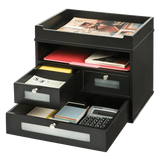Victor® Tidy Tower Wood Desk Organizer with Letter Tray & Drawers Victor® Tidy Tower Wood Desk Organizer with Letter Tray & Drawers