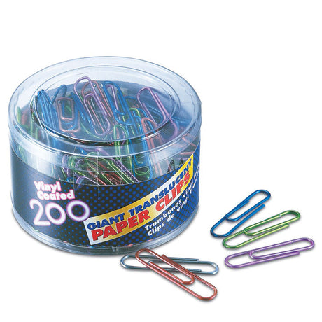 Translucent Vinyl Coated Clips and Fasteners - Paper Clips, Giant