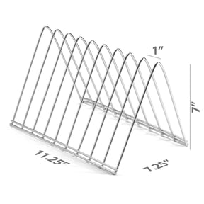 Officemate® Triangle Wire Sorter in chrome with dimensions 11.25" x 7.25" x 7"