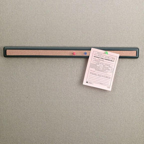 Officemate Verticalmate Cork Bar with a phone message note pinned by colorful push pins.