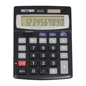 Victor® 10-digit tax and currency conversion desktop calculator with a large LCD display