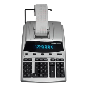 Victor 12-digit heavy-duty commercial printing calculator with printed paper roll