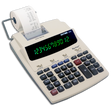 Thermal printing calculator with large digital display and printed receipt tape.