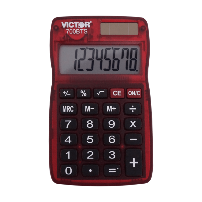 VICTOR® 8-Digit Pocket Calculator in Bright Translucent Colors