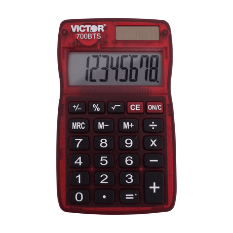 VICTOR® 8-Digit Pocket Calculator in Bright Translucent Colors