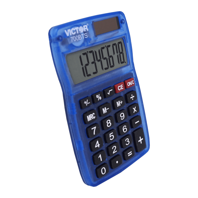 VICTOR® 8-Digit Pocket Calculator in Bright Translucent Colors