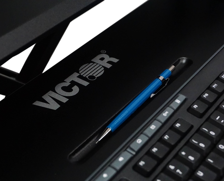 VICTOR® High Rise™ Adjustable Height Corner Standing Desk with Removable Keyboard Tray