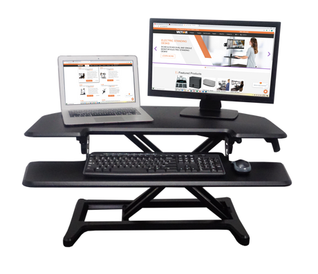 VICTOR® High Rise™ Adjustable Height Corner Standing Desk with Removable Keyboard Tray