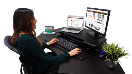VICTOR® High Rise™ Adjustable Height Corner Standing Desk with Removable Keyboard Tray