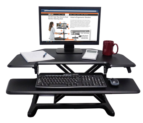 VICTOR® High Rise™ Adjustable Height Corner Standing Desk with Removable Keyboard Tray