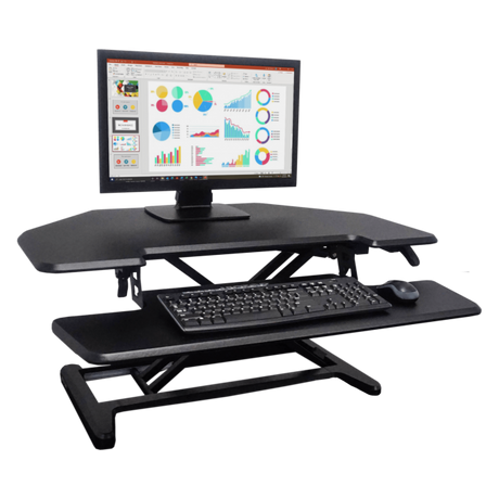 VICTOR® High Rise™ Adjustable Height Corner Standing Desk with Removable Keyboard Tray