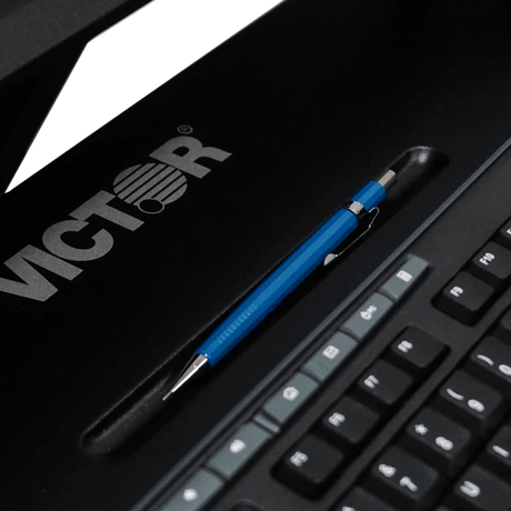 VICTOR® High Rise™ Adjustable Height Corner Standing Desk with Removable Keyboard Tray