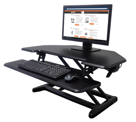 VICTOR® High Rise™ Adjustable Height Corner Standing Desk with Removable Keyboard Tray