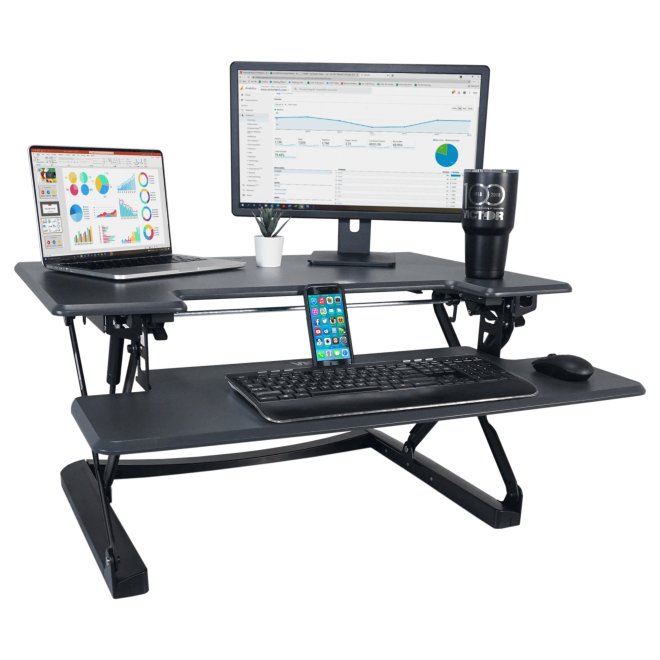 VICTOR® High Rise™ Adjustable Height Standing Desk with Keyboard Tray