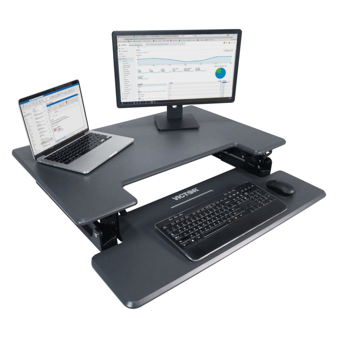 VICTOR® High Rise™ Adjustable Height Standing Desk with Keyboard Tray