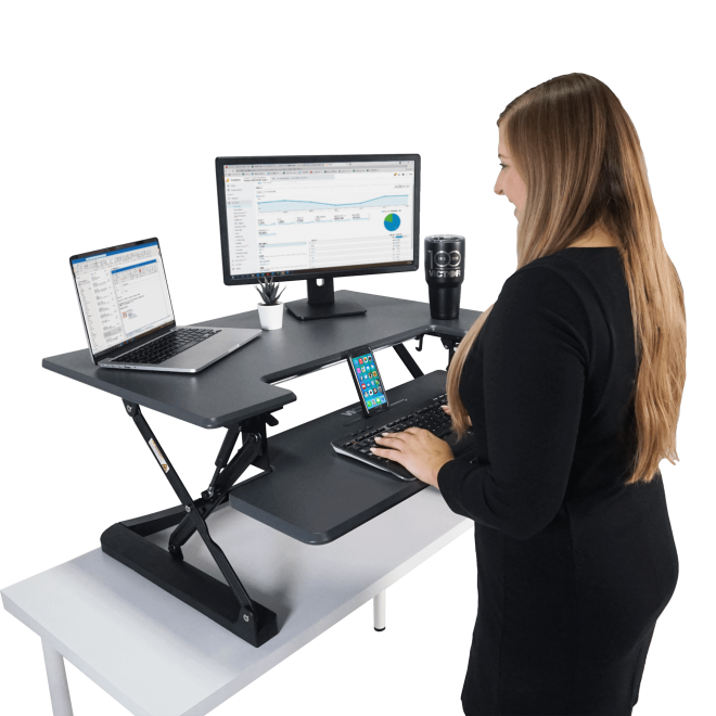 VICTOR® High Rise™ Adjustable Height Standing Desk with Keyboard Tray