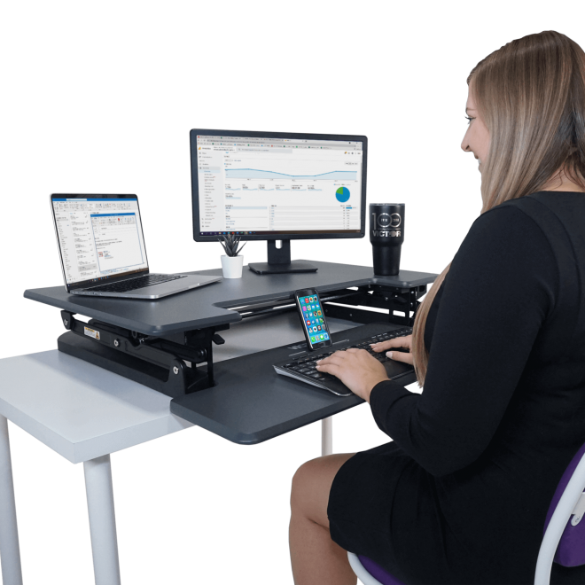 VICTOR® High Rise™ Adjustable Height Standing Desk with Keyboard Tray