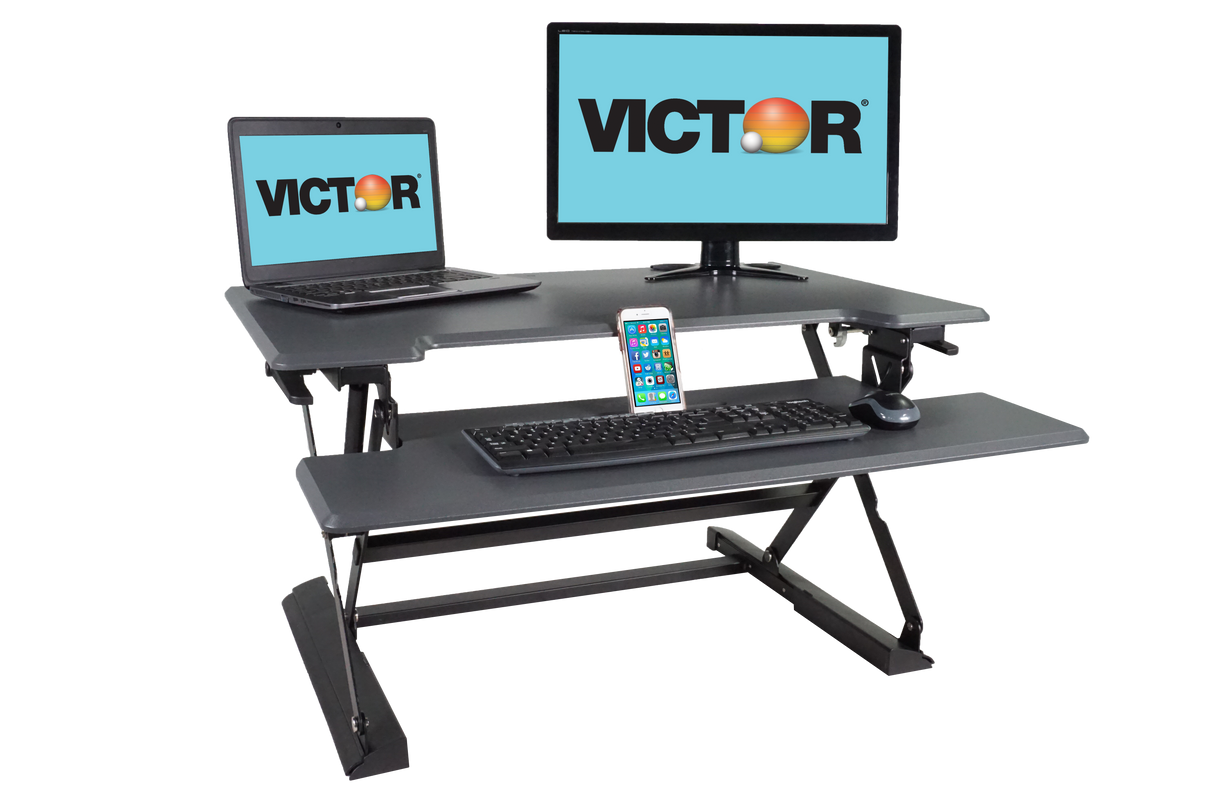 VICTOR® High Rise™ Adjustable Height Standing Desk with Keyboard Tray