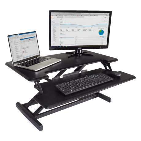 VICTOR® High Rise™ Compact Adjustable Height Standing Desk with Keyboard Tray