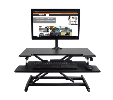 VICTOR® High Rise™ Compact Adjustable Height Standing Desk with Keyboard Tray
