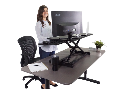 VICTOR® High Rise™ Compact Adjustable Height Standing Desk with Keyboard Tray
