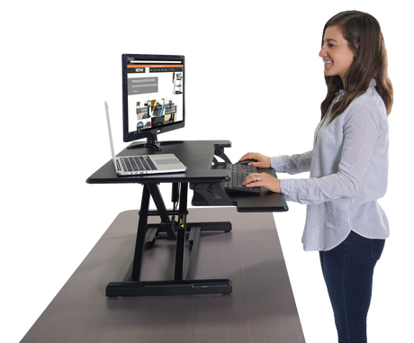 VICTOR® High Rise™ Compact Adjustable Height Standing Desk with Keyboard Tray